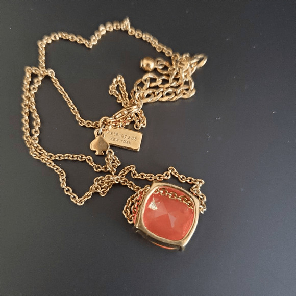 Kate Spade New York Cause a Stir Neon Pink Necklace Gold Plated Dainty Casual - Picture 6 of 7